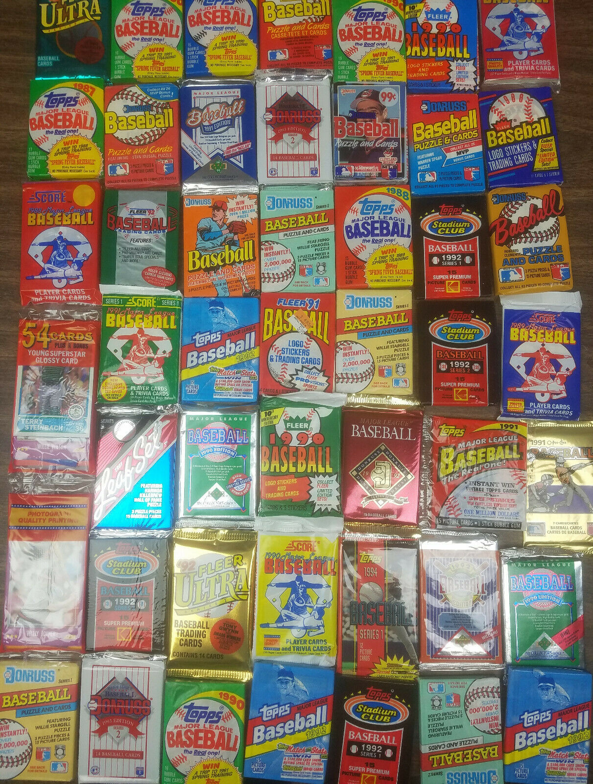 VINTAGE UNOPENED BASEBALL CARD PACK LOTS - Includes FREE 60s Cards & Hall Of Famers